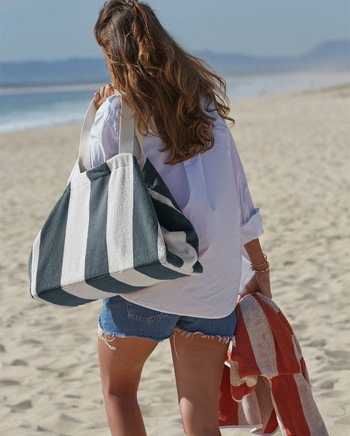 Cabas de plage | Gris / Crème