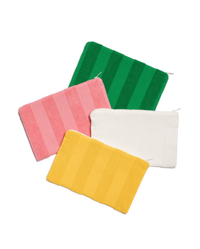 Pochette de plage rayée | Rose Vénus